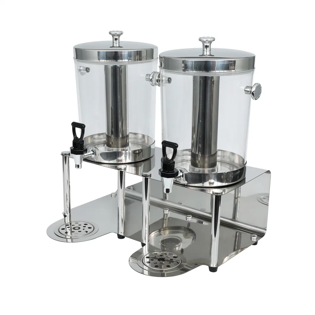 Hotel Restaurant Double Tanks Stainless Steel Cold Hot Juice Tea Beer Water Buffet Juice Dispenser Beverage