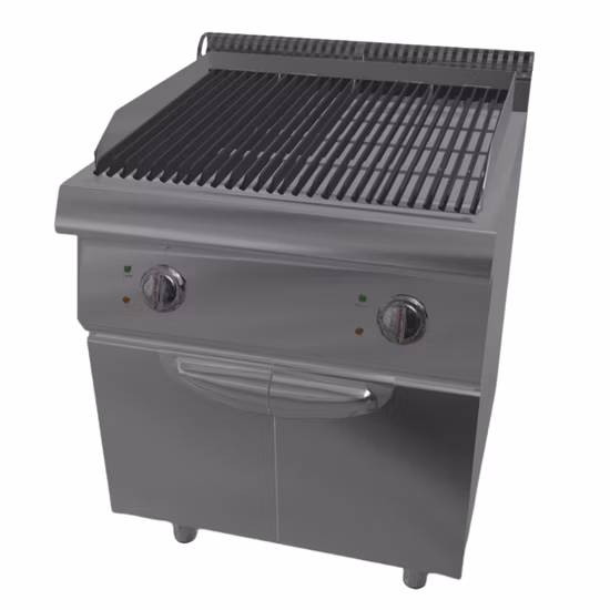 Коммерческий вертикальный газовый лавовый гриль со шкафом